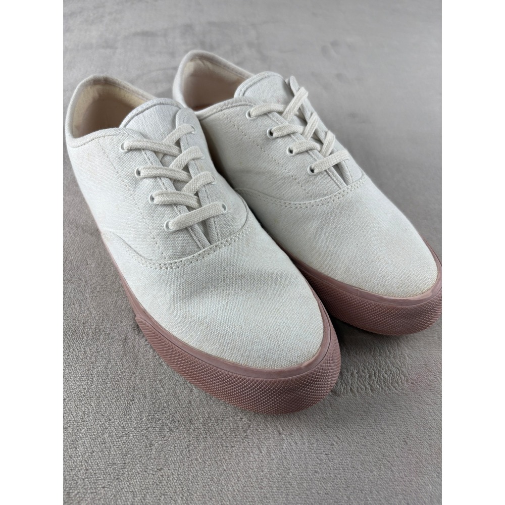 Reformation Mens Canvas Low Top Sneakers Off White‎ Mauve Size 10 Made in Brazil